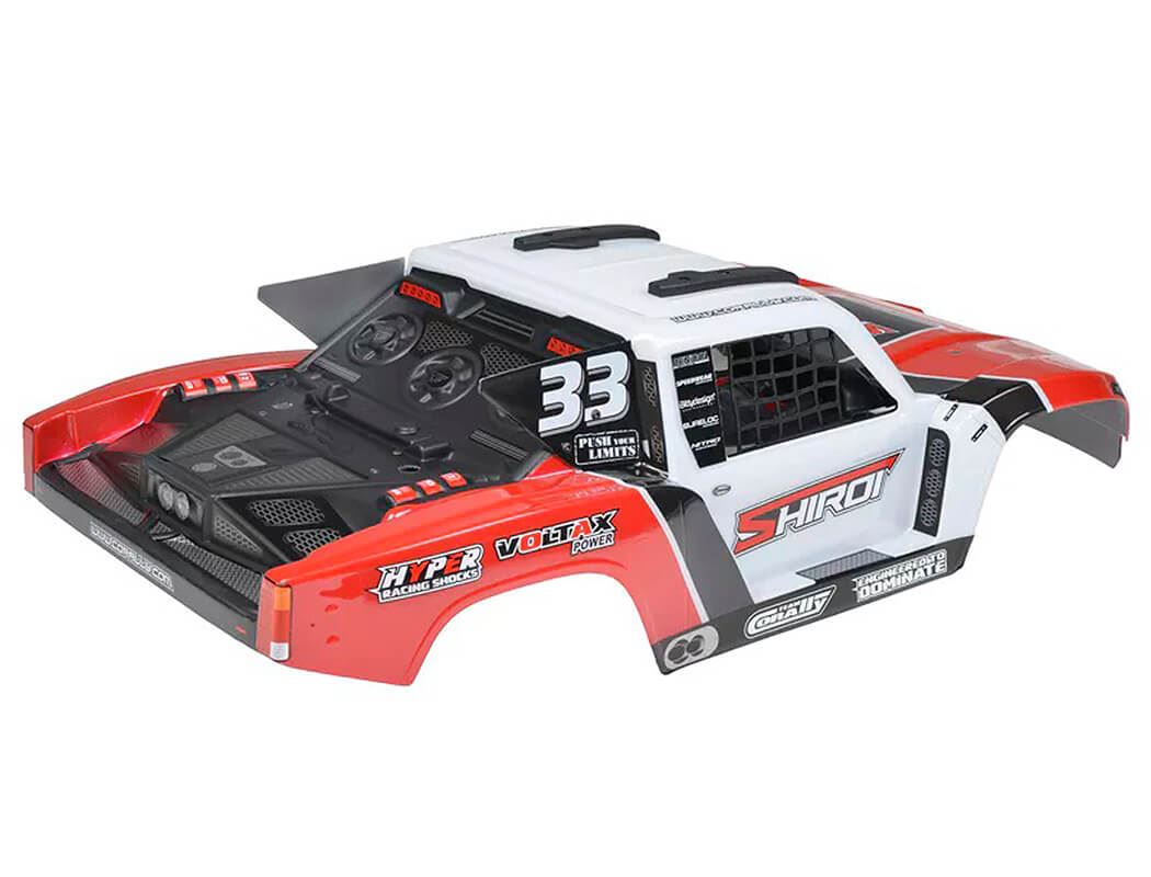 Corally Body Shiroi + Driver Interior + Roll Cage + Body Accesories - Red Cut 1 Pc