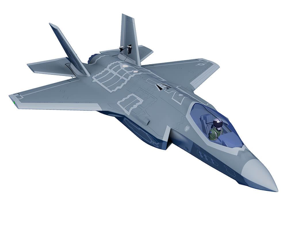 Xfly 64Mm F-35 Lightning Edf 750Mm No Retract Without Tx/Rx/Batt