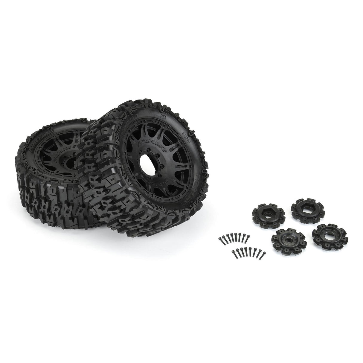 Proline 1/6 Trencher F/R 5.7In Tires Mounted 24mm Black Raid 8X48 Hex