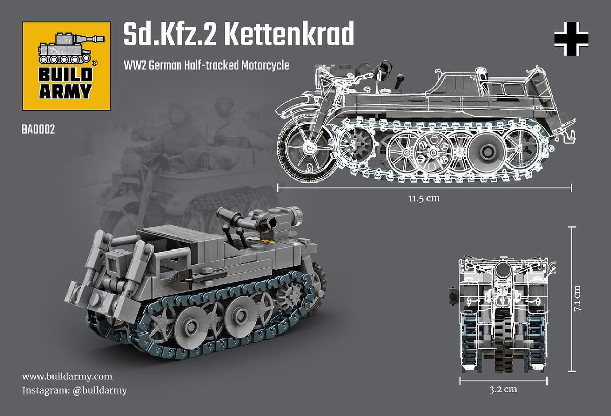 Build Army Kettenkrad Tracked Motorcycle
