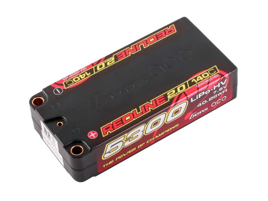 Gens Ace Li-Po HV Car Hard Case 2S2P 7.6V 5300mAh 140C RL2 Short 5mm