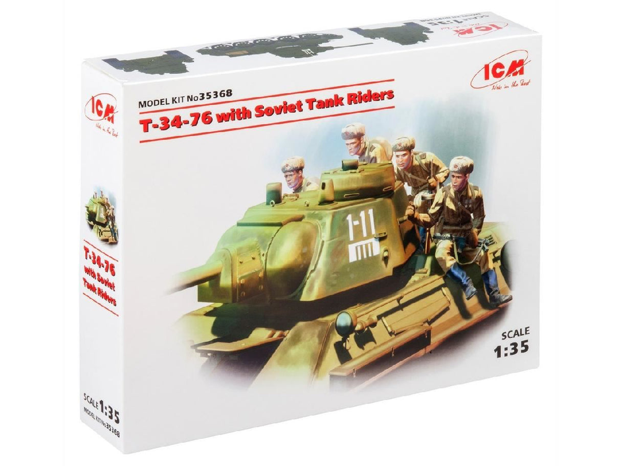 Icm T-34-76 With 4 Soviet Tank Rider Figures
