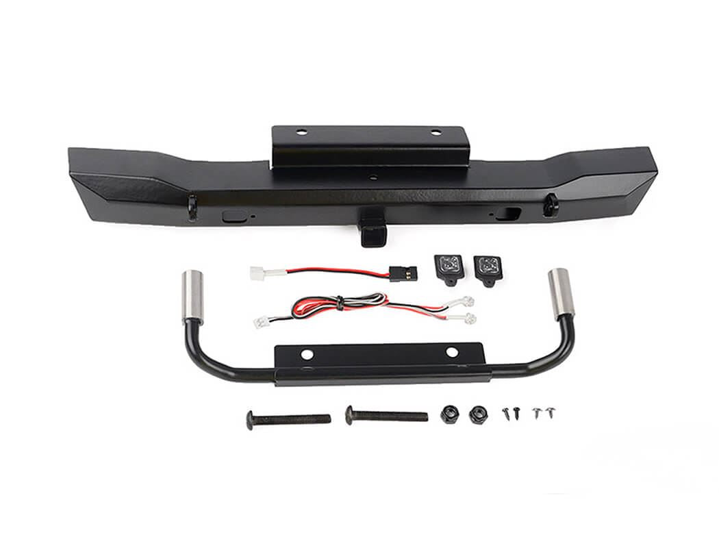 RC4WD EON METAL REAR HITCH BUMPER W/LED & DUAL EXHAUST FOR AXIAL SCX6 JEEP WRANGLER JLU