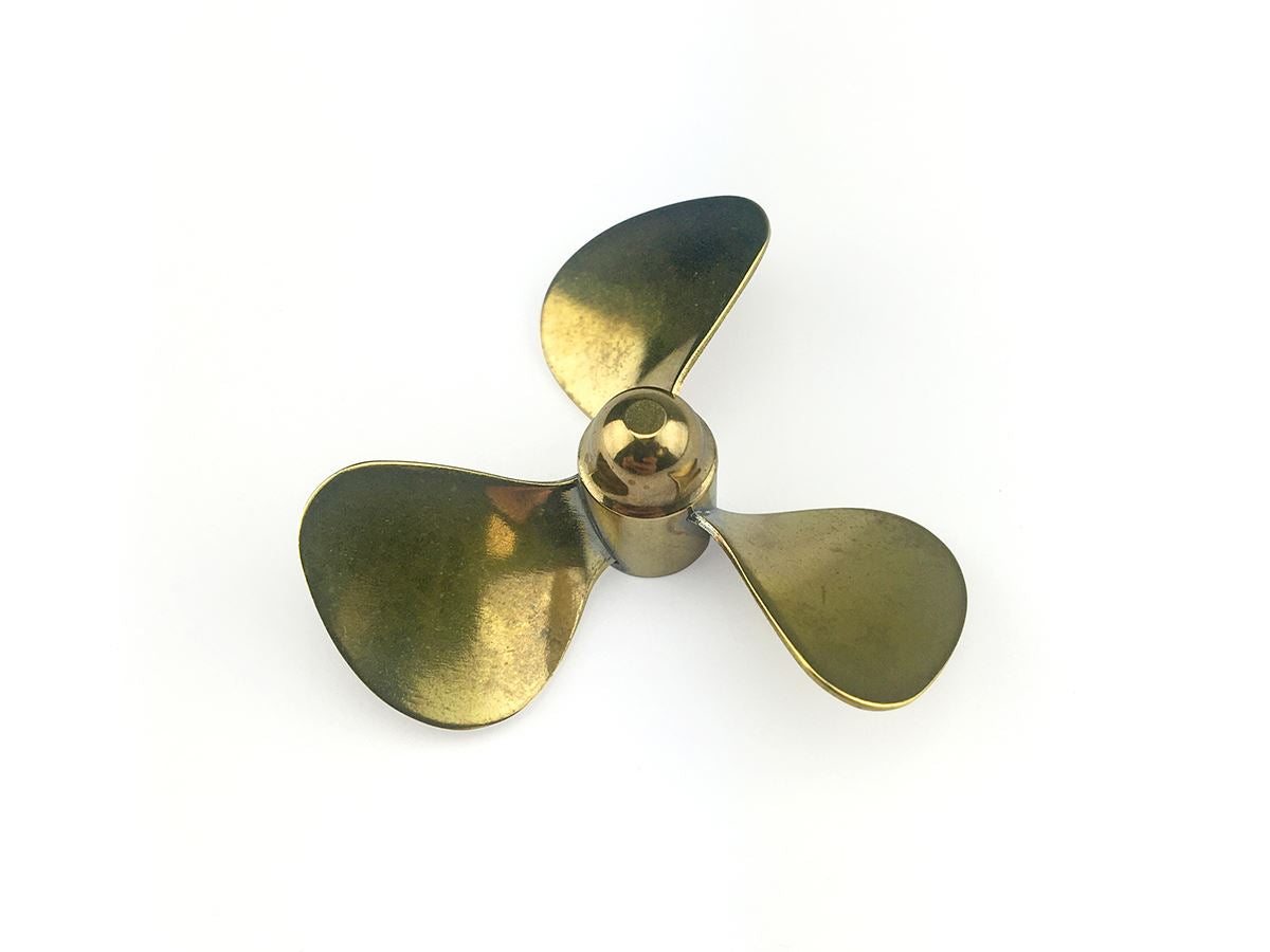 Radio Active Brass Propeller (Classic), 3 Blade, 50mm, M4, LH