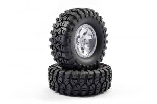 FTX OUTBACK PRE-MOUNTED 6HEX/TYRE (2) - CHROME