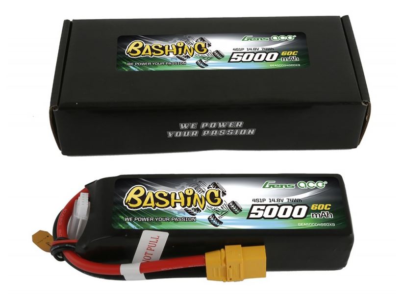 Gens Ace Li-Po Car 4S 14.8V 5000mAh 60C Bashing with XT90