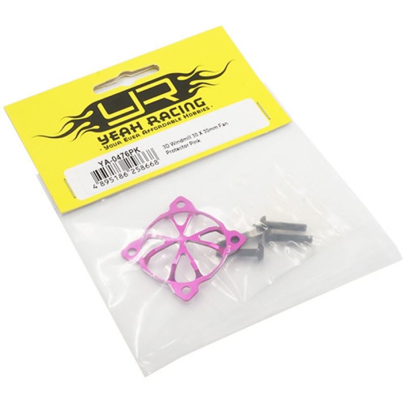 Yeah Racing 3D Windmill 30 X 30mm Fan Protector Pink