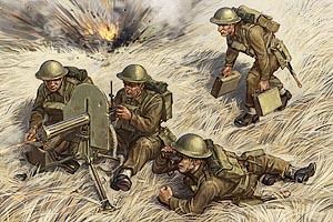 Zvesda British Machine Gun With Crew Wwii