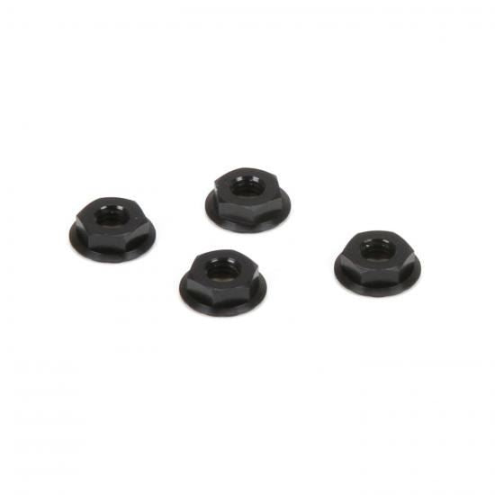 TLR M4 Aluminum Serrated Nuts, Low Profile, Black (4)