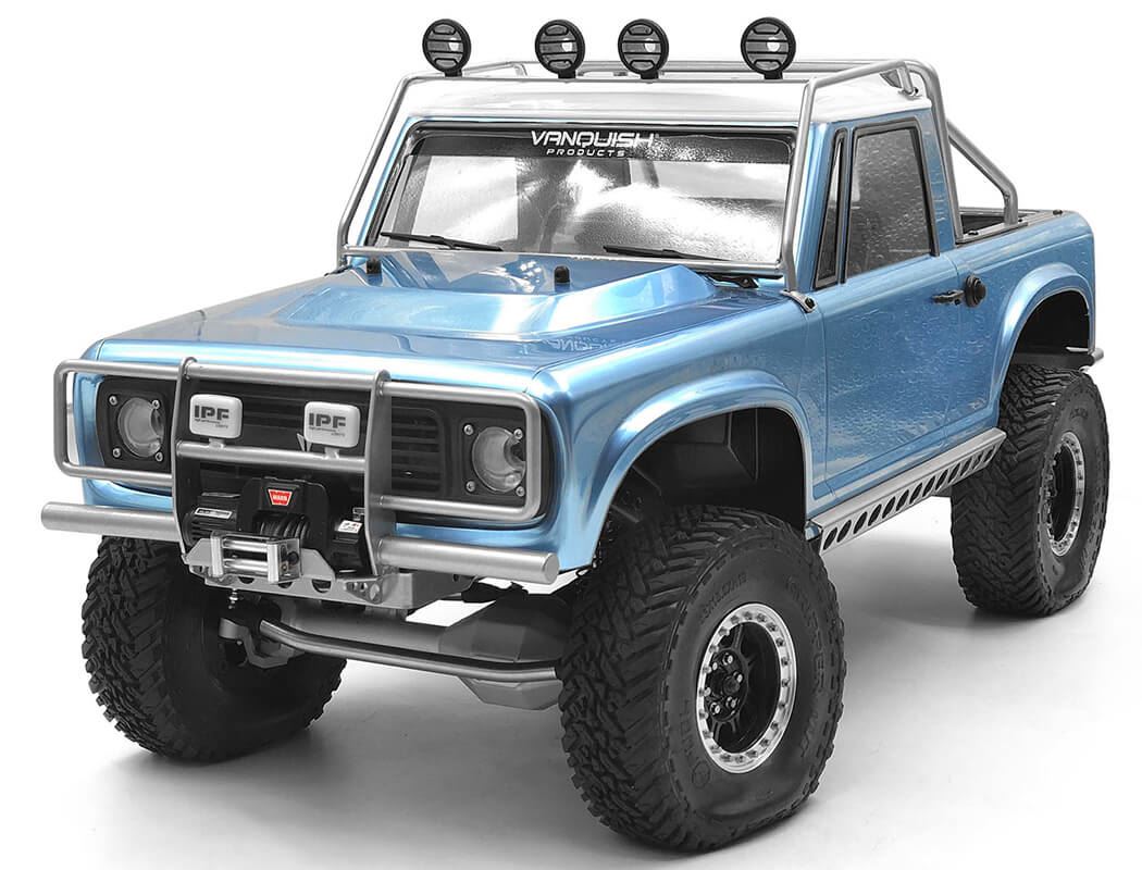 RC4WD OXER STEEL FRONT WINCH BUMPER W/ IPF LIGHTS FOR VANQUISH VS4-10 ORIGIN BODY (SILVER)