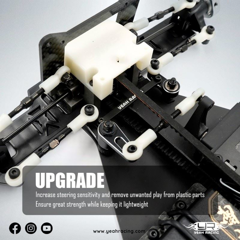 Yeah Racing Aluminum Steering W/Bearing Set For Yokomo 870C Super Dog Fighter Yz10 2023 Works '91