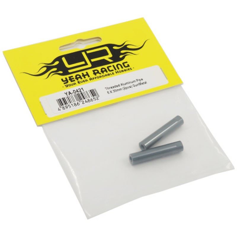 Yeah Racing Threaded Aluminum M3 Link Pipe 6x30mm 2pcs GunMetal