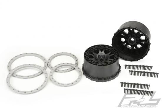PROLINE IMPULSE PRO-LOC BLACK WHEELS w/GREY RING XMAXX (F/R)