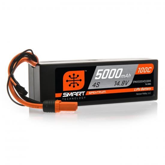 Spektrum 5000mAh 4S 14.8V 100C Smart LiPo Hardcase IC5 (SPMX50004S100H5)