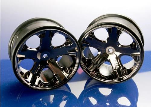 TRAXXAS Wheels, All-Star 2.8" (black chrome) (Rustler, Stampede rear