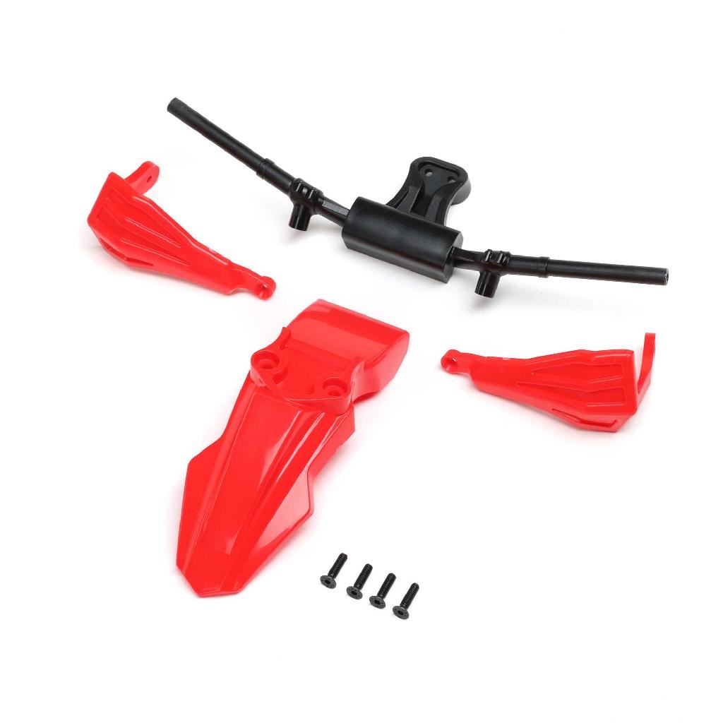 Losi Fender, Handguards & Handle Bars, Red: Pm-Sm