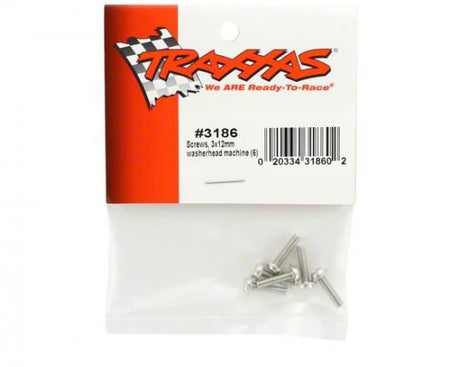 TRAXXAS Screws, 3x12mm washerhead machine (6)