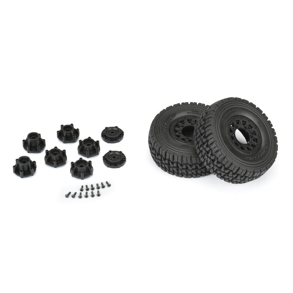 Pro 1/10 Mirage Tt F/R 2.2In/3.0In 12Mm & 14Mm Black Raid Wheels (