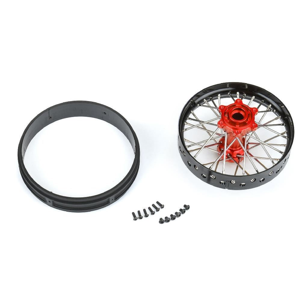 Pro 1/4 Pro-Spec Aluminum V2 Bead Rear Wheel Black/Red (1): Prom