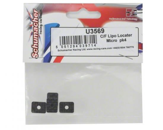 Schumacher CF LiPo Battery Locater; Micro pk4