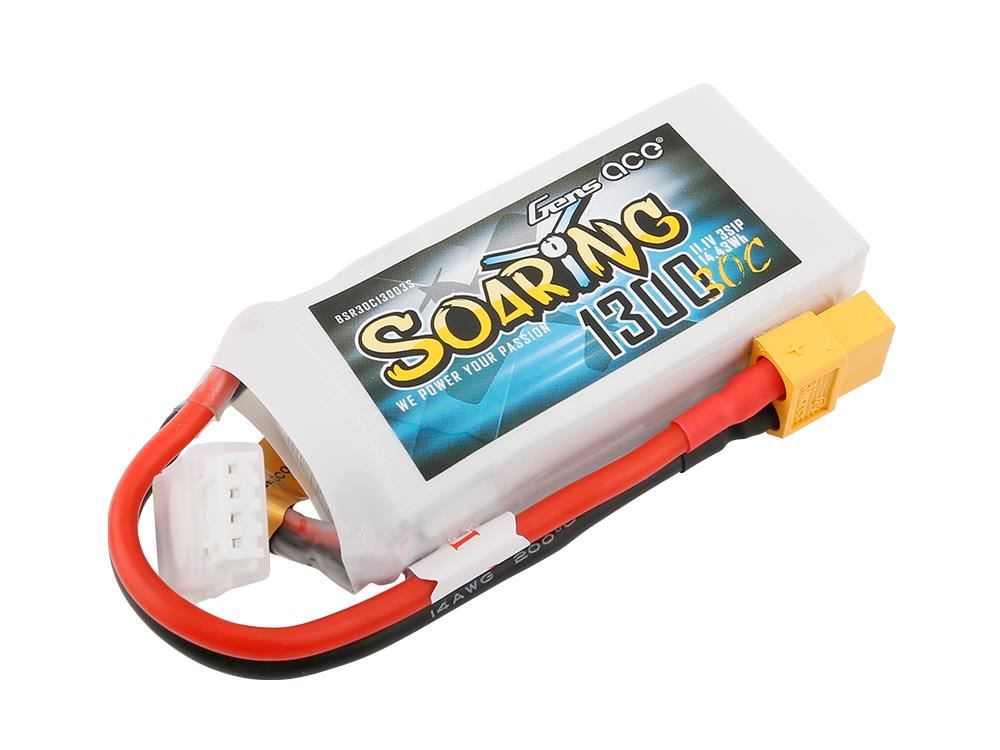 Gens Ace Li-Po 3S 11.1V 1300mAh 30C Soaring with XT60