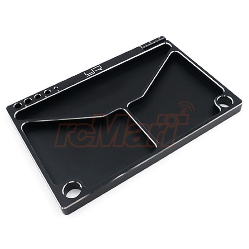 Yeah Racing Aluminum Parts Tray 14.5 X 9.5 X 0.9 cm Black