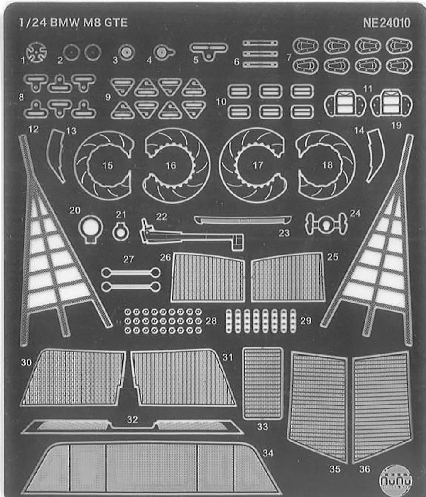 NuNu Etching Details Parts BMW M8 Gte 2019 Daytona Winne