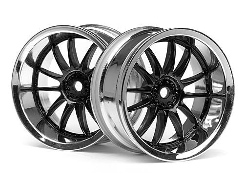 HPI Work Xsa 02C Wheel 26mm Chrome/Black (6mm Offset)