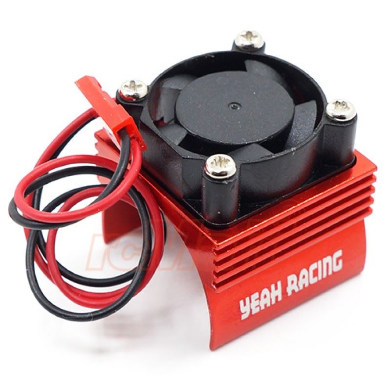 Yeah Racing Aluminum 380 Motor Heat Sink w/ Cooling Fan Red