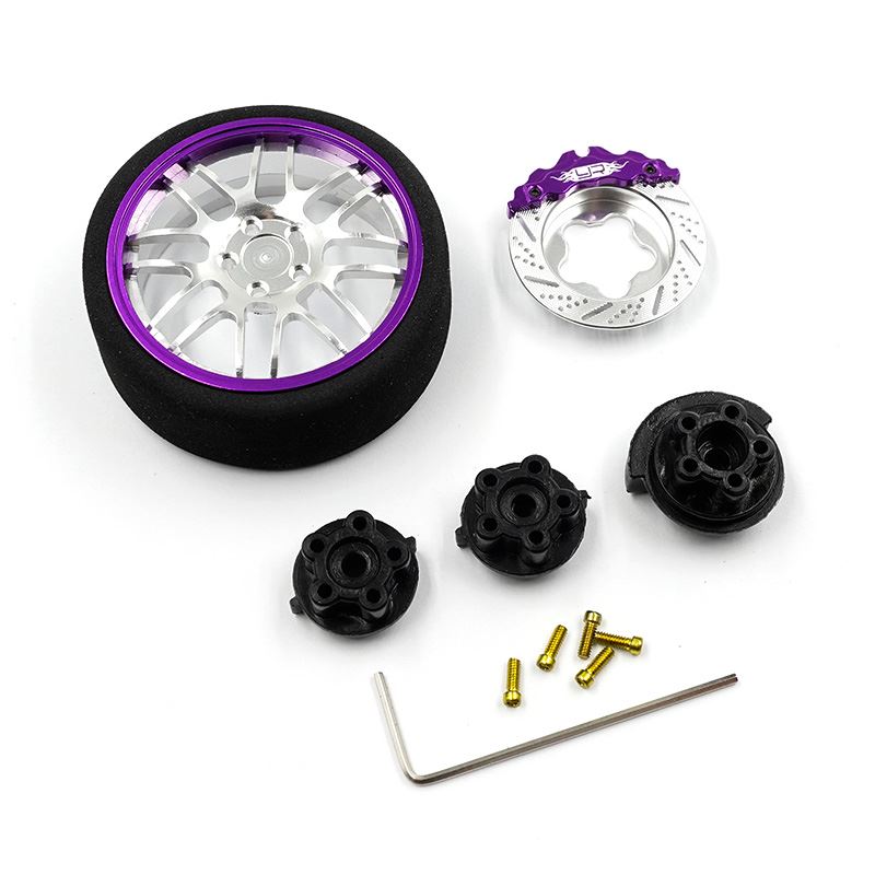 Yeah Racing Aluminum Transmitter Steering Wheel Set Purple Type B, Fits Futaba Ko Sanwa Flysky Traxxas