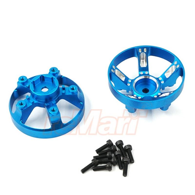 Yeah Racing Aluminum Wheel Cap Cover For Tamiya WR-02CB Blue