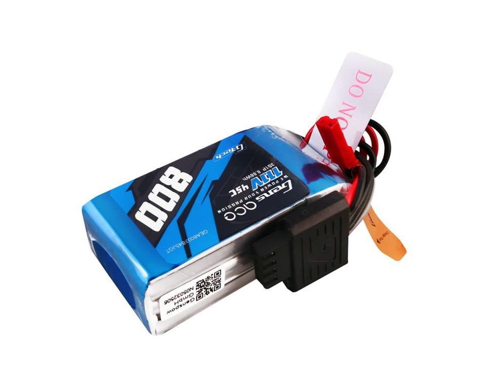 Gens Ace Li-Po G-Tech 3S 11.1V 800mAh 45C with JST