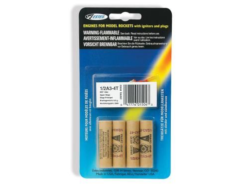 ESTES Rocket motors 1/2A3-4T (Pk4)