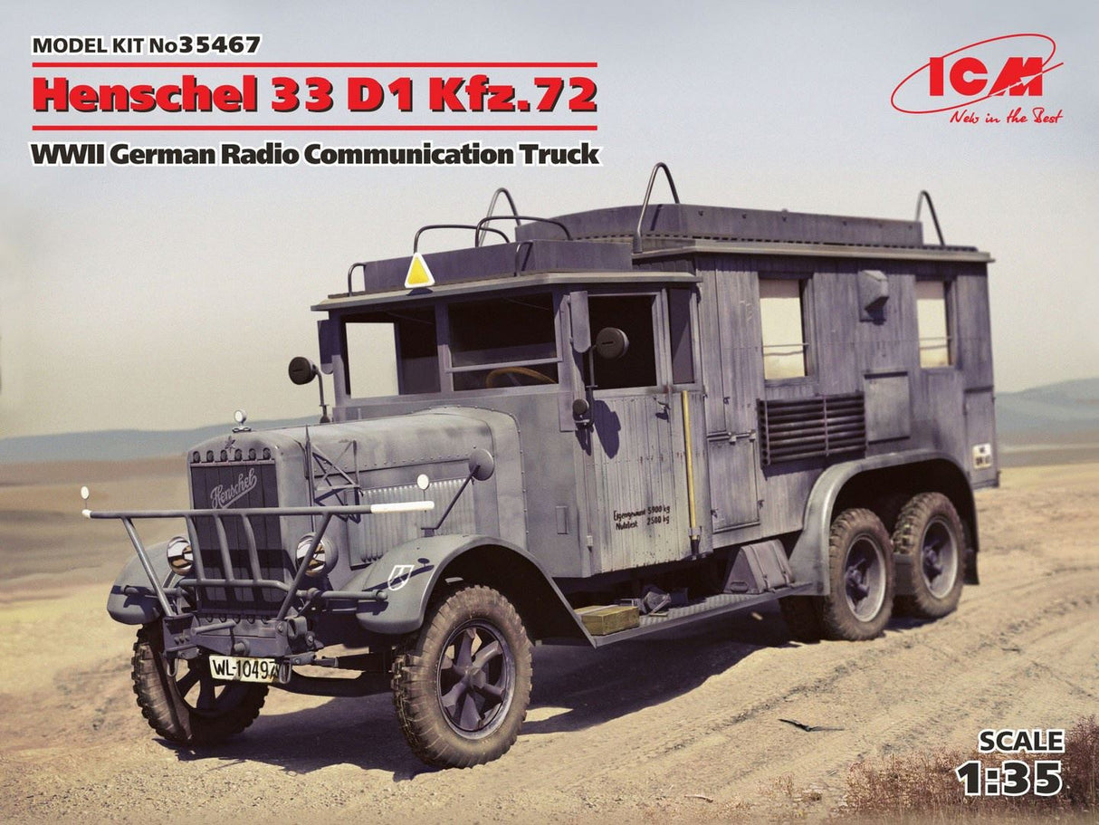 Icm Henschel 33 D1 Kfz.72, Wwii German Radio Communication Truck