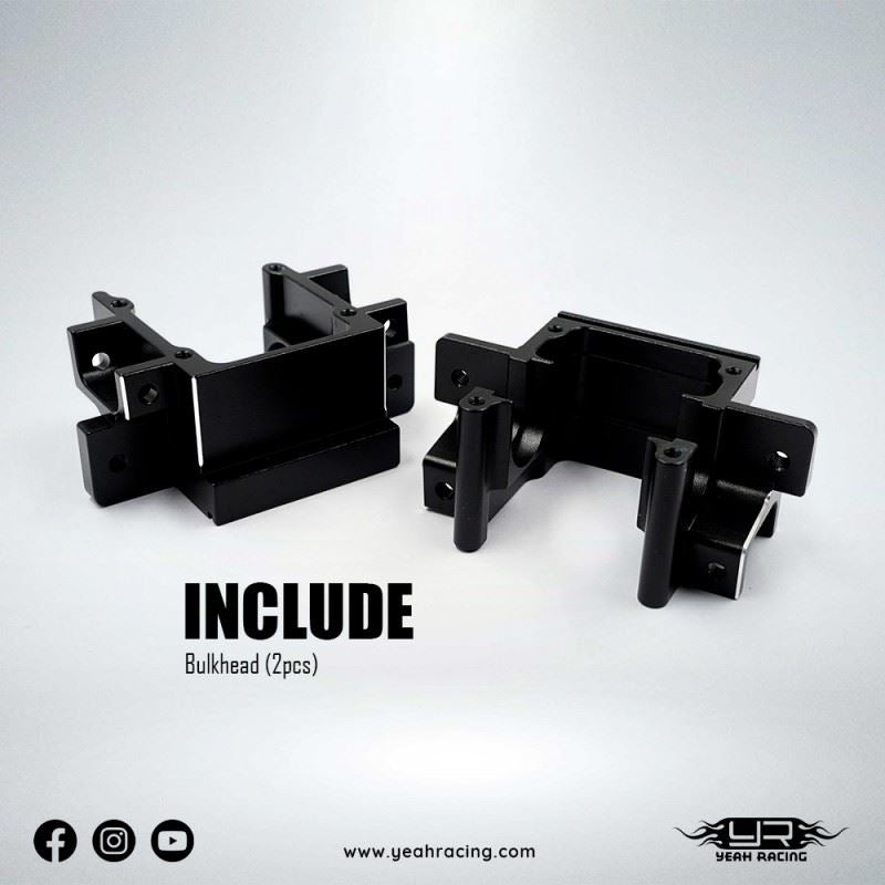 Yeah Racing Aluminium Bulkhead 2Pcs (F & R) For Yokomo 870C Super Dog Fighter & Yz-W91