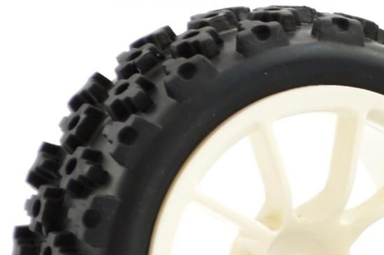 FASTRAX 1/10 STREET/RALLY TYRE 10SP WHITE WHEEL