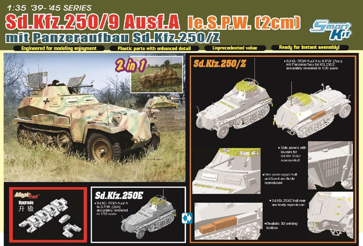 Dragon 1/35 Sd.Kfz.250/9 Le.S.P.W. (2Cm) Mit Panzeraufbau Sd.Kfz.250/Z