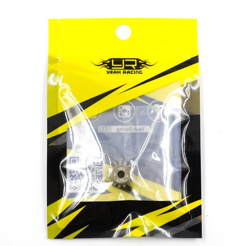 Yeah Racing Aluminum 7075 Hard Coated Motor Pinions 0.8M 15T For Tamiya Car