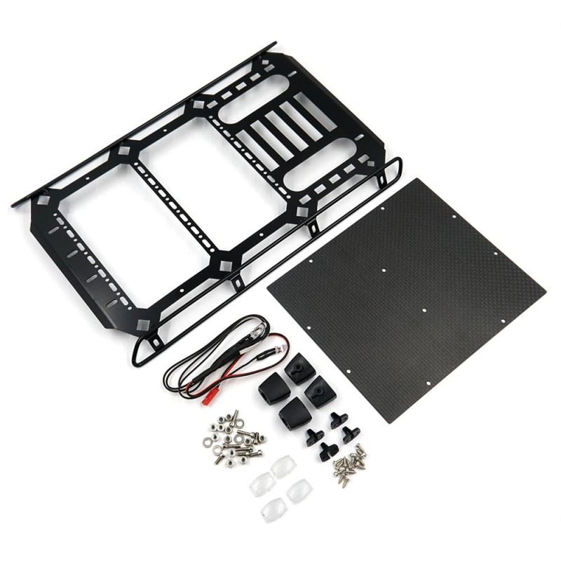 Yeah Racing Metal & Carbon Roof Rack w/Light White Leds For Traxxas TRX-4 Mercedes Benz