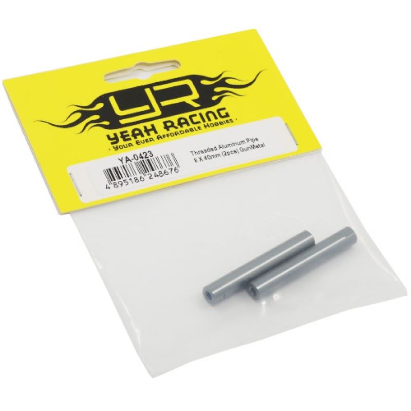 Yeah Racing Threaded Aluminum M3 Link Pipe 6X40mm 2pcs GunMetal