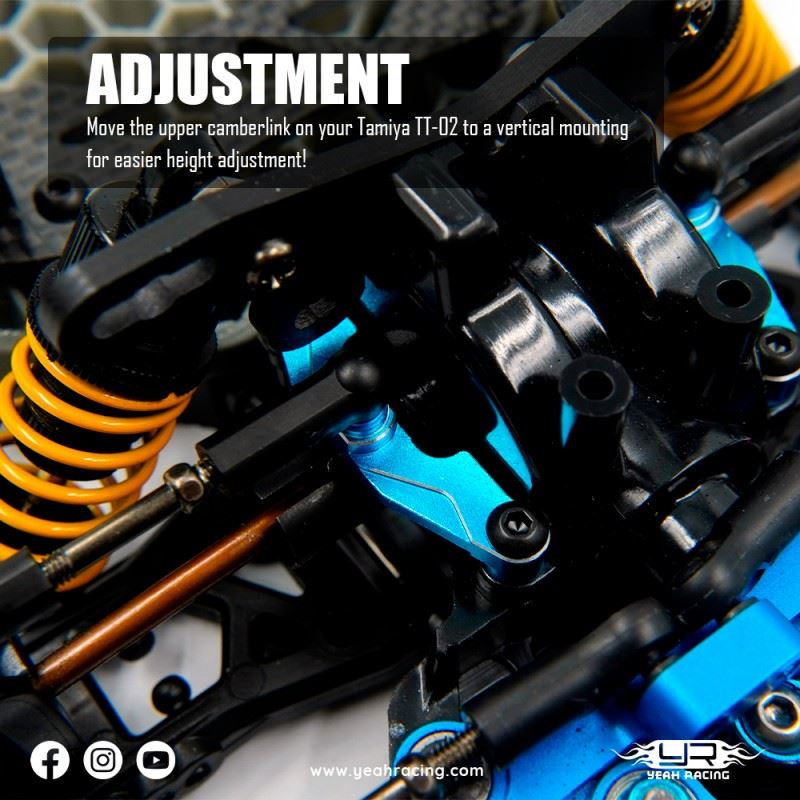 Yeah Racing Aluminum Upper Arm Mount For Tamiya Tt02 Type-S Srx Sr