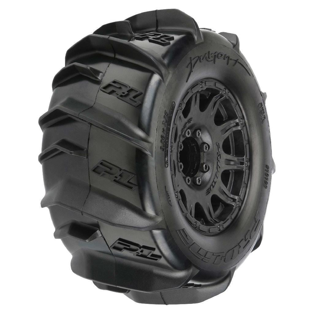 Proline 1/8 Dumont F/R 3.8In Mt Tires Mounted 17mm Blk Raid (2)