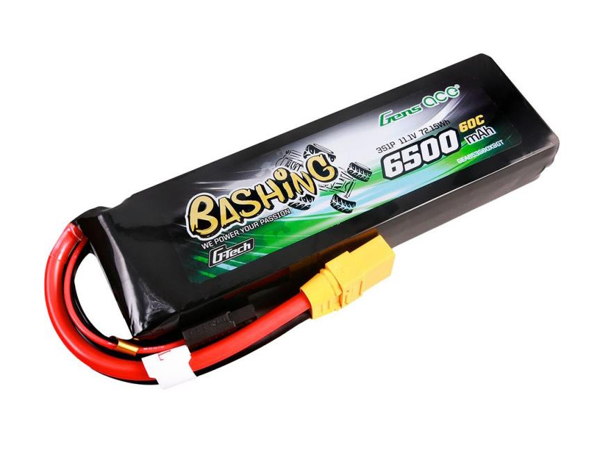 Gens Ace Li-Po Car G-Tech 3S 11.1V 6500mAh 60C Bashing with XT90