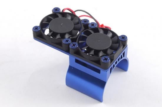 Fastrax Clip On 1:10 540 Size Motor Heatsink with Dual Fan - Blue
