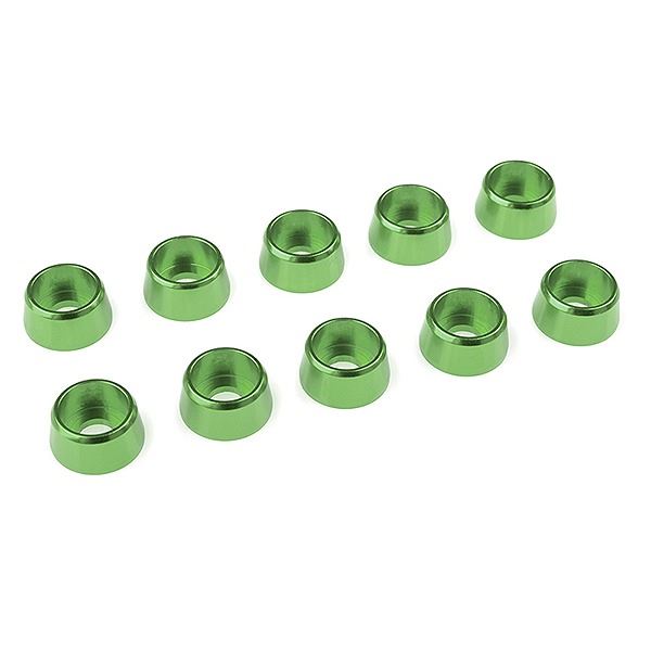 Corally Aluminium Washer For M4 Socket Head Screws Od=10mm Green 10Pcs