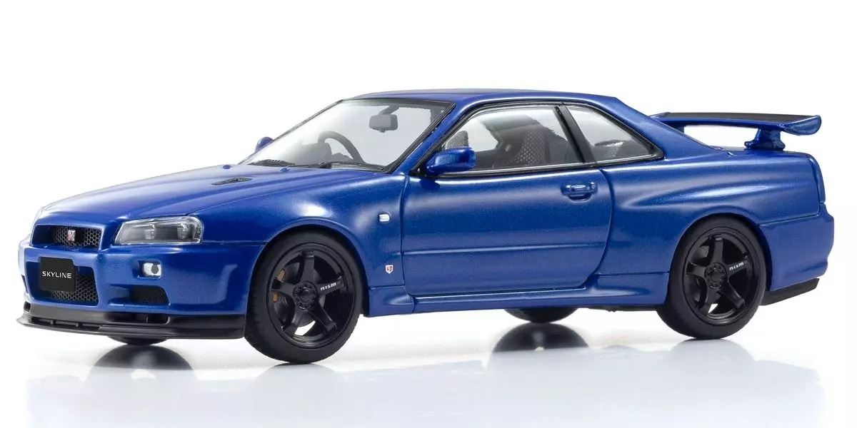 Kyosho 1:43 Nissan Skyline R34 Gt-R V-Spec Ii Bayside Blue