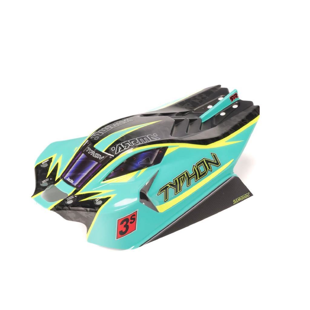 Arrma 1/8 Clipless Painted Decaled Body, Green/Yellow: Typhon 4X4