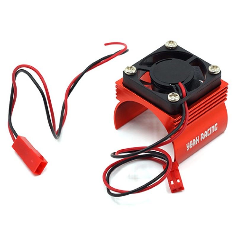 Yeah Racing Aluminum 540 Motor Heat Sink w/ Cooling Fan Red