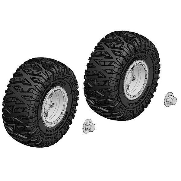 Corally Tire And Rim Set Truck Chrome Rims 1 Pair