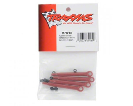TRAXXAS Push rod (molded composite) (4)/ hollow balls (8) (1/16 Slas